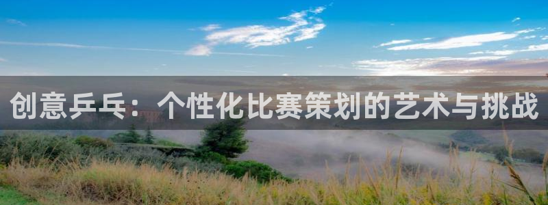 pg体育平台网址：创意乒乓：个性化比赛策划的艺术与挑战